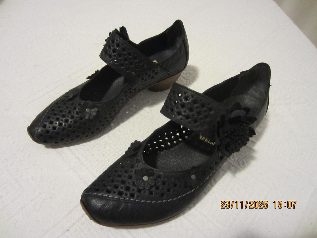 DAMES SCHOEN RIEKER, Ophalen, Schoenen met lage hakken, Zwart, Nieuw