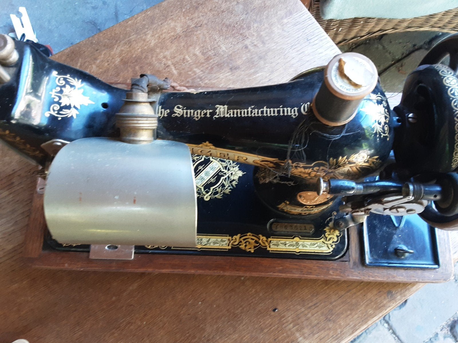 antieke Singer Naaimachine, Ophalen