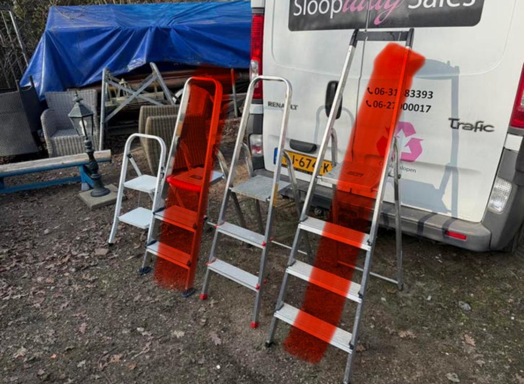 Diverse aluminium huishoud trapjes, Doe-het-zelf en Verbouw, Ladders en Trappen, Ophalen, Gebruikt, Trap, X