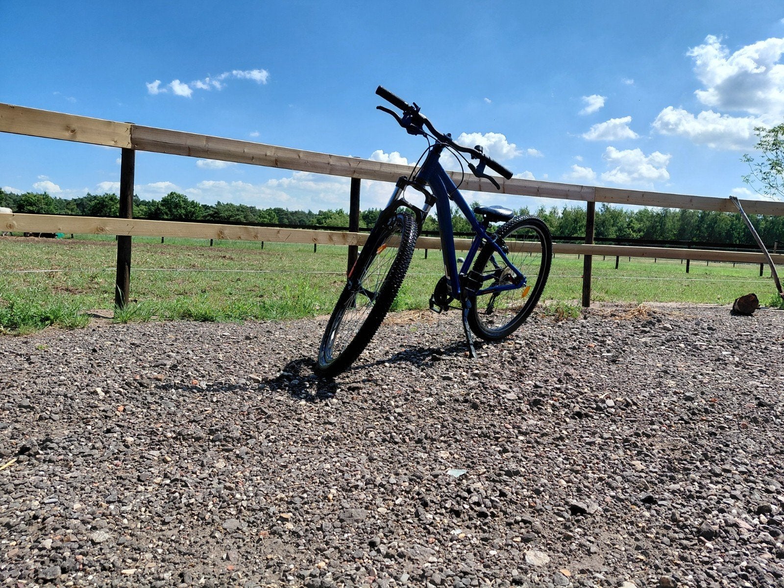 Blauwe mountainbike  26 inch met vering, Minder dan 45 cm, Ophalen of Verzenden, Gebruikt, Overige merken