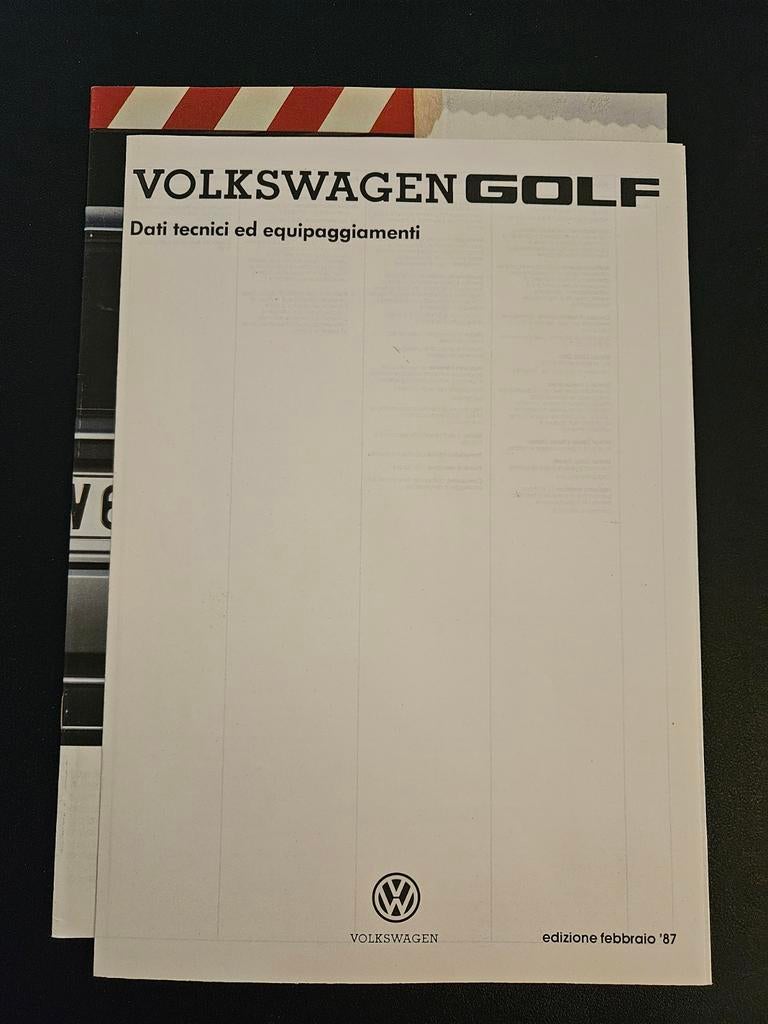 Brochure Volkswagen Golf 1987 Italië, Ophalen of Verzenden, Zo goed als nieuw, Volkswagen