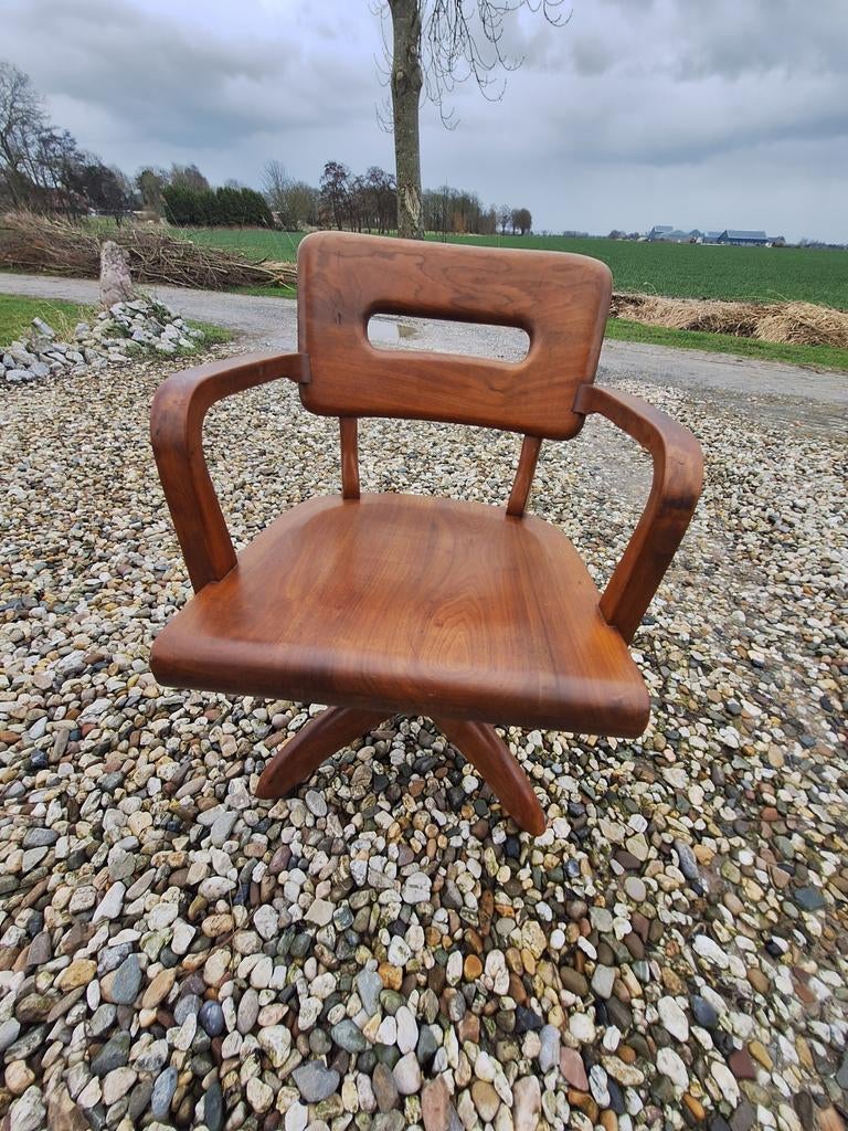Zeldzame Art Deco Schrijversstoel Walnoot Jaren '30, Antiek en Kunst, Antiek | Meubels | Stoelen en Banken, Ophalen