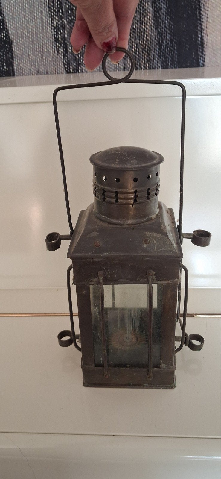 Antieke scheepslamp / lantaarn, Antiek en Kunst, Ophalen of Verzenden