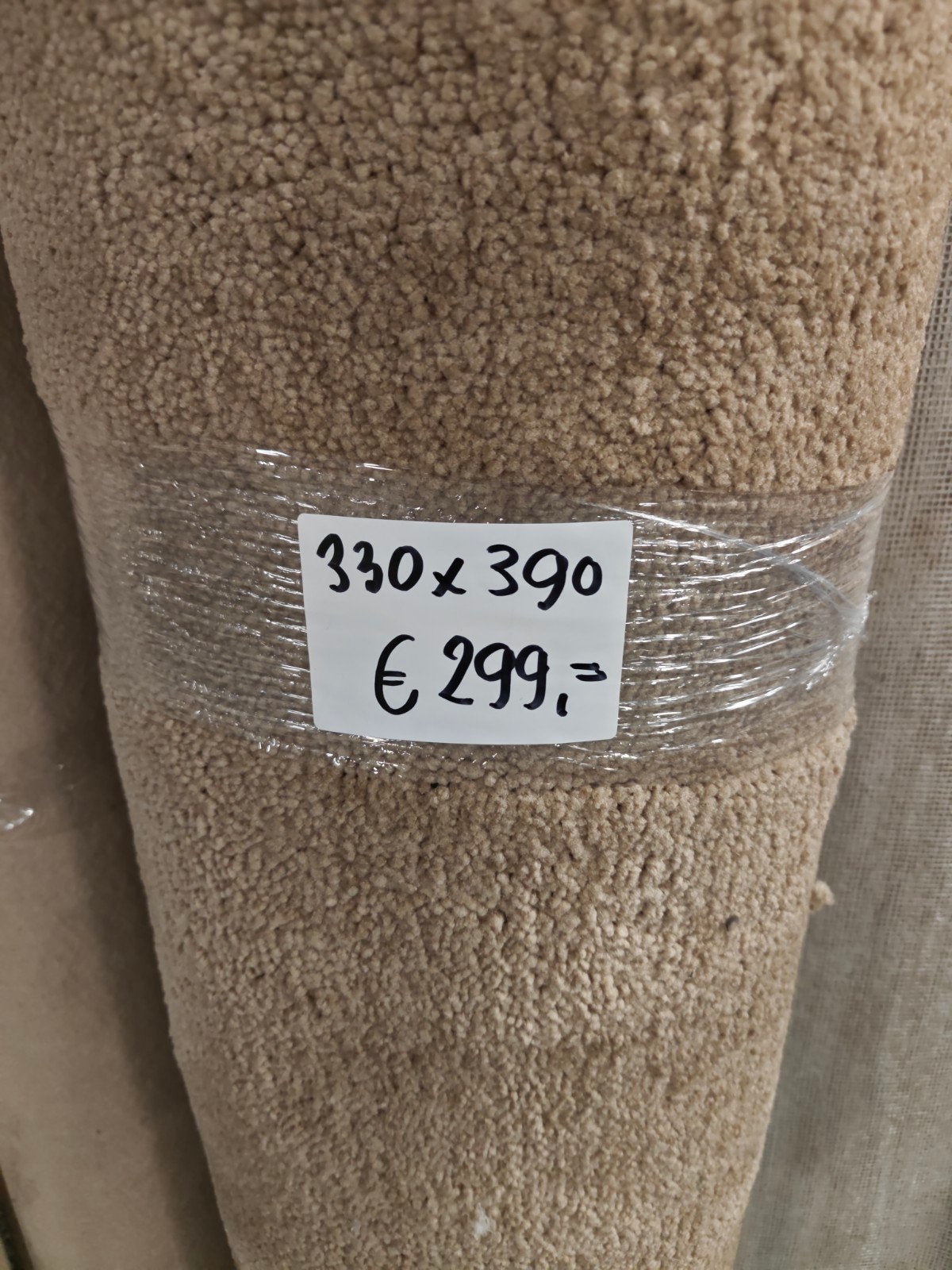 Prachtige dikke wollen coupon 330 x 390   2 cm dik wol, Ophalen, Nieuw, Beige, Tapijt