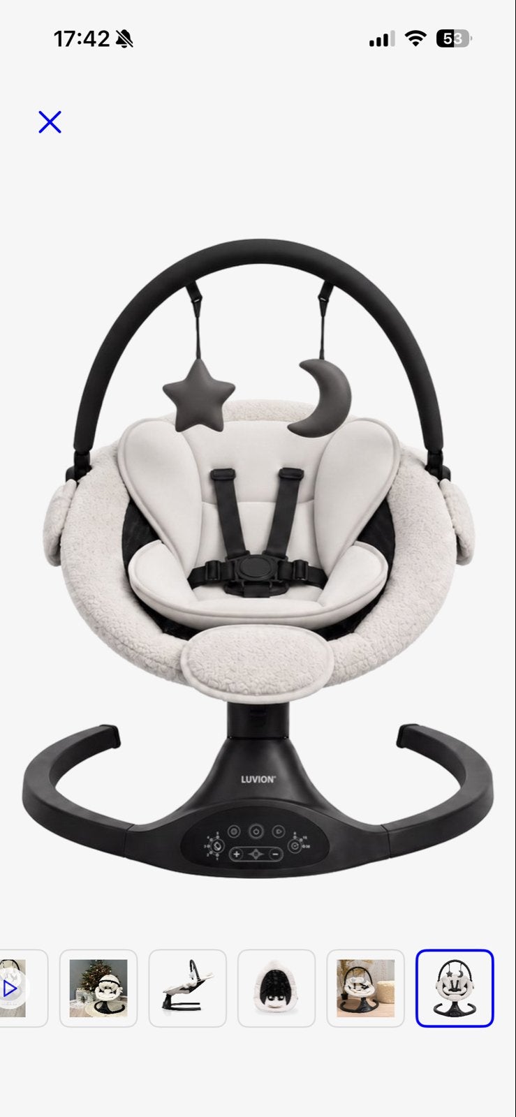 Luvion Baby Swing - Wipstoel met Muziek en Speelboog, Overige merken, Wipstoel, Ophalen of Verzenden, Met gordel(s) of riempje(s)