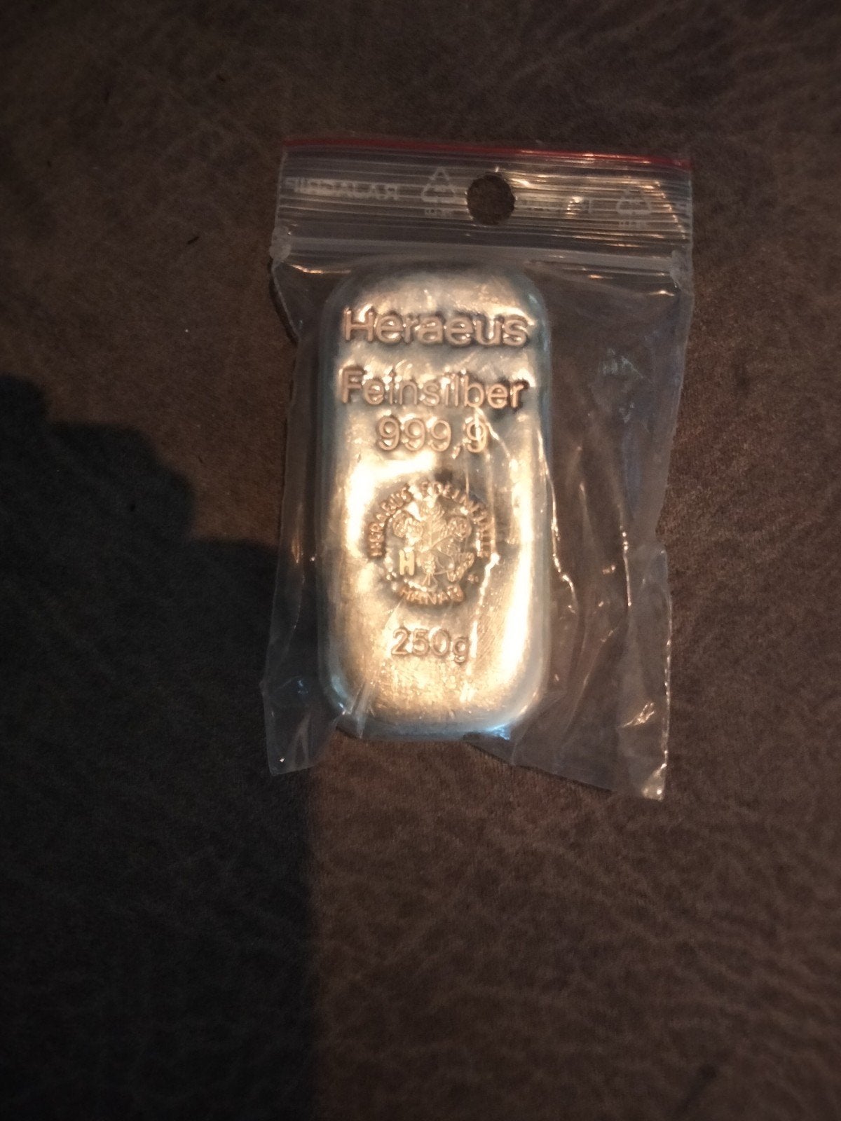 Heraeus Fijne Zilverbaar 999,9 - 250g, Postzegels en Munten, Edelmetalen en Baren, Ophalen