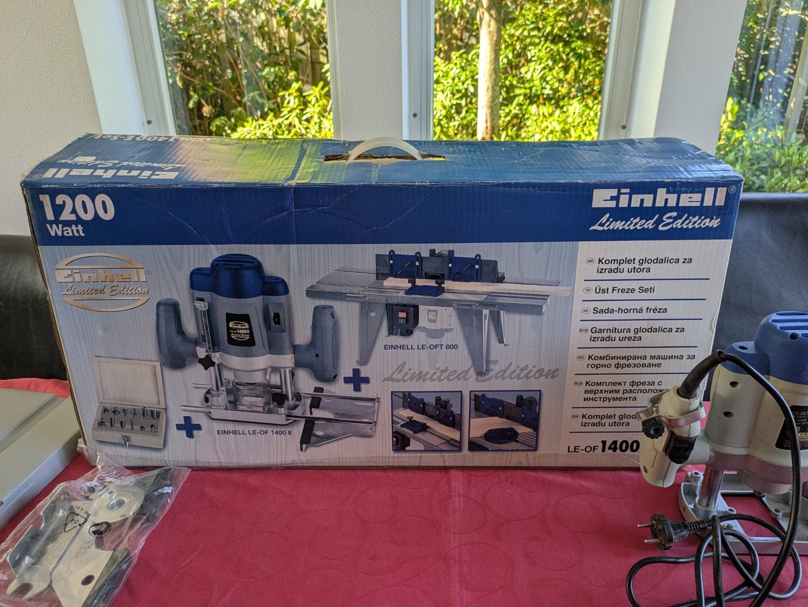 Complete Einhell LE-OF 1400E bovenfrees set met freestafel, Ophalen, Zo goed als nieuw, Elektrisch, Bovenfrees