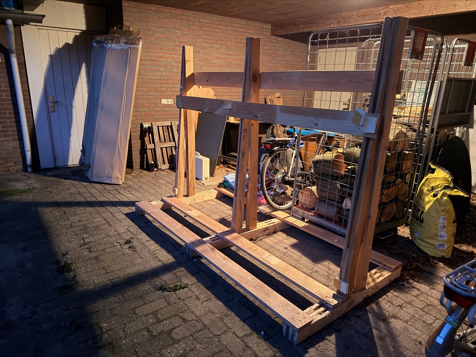 Houten glasbok voor transport of opslag, Ophalen of Verzenden, Gebruikt