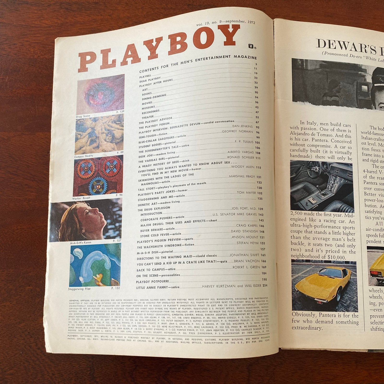 Playboy Magazine US - September 1972, Ophalen of Verzenden, Gelezen, Overige typen