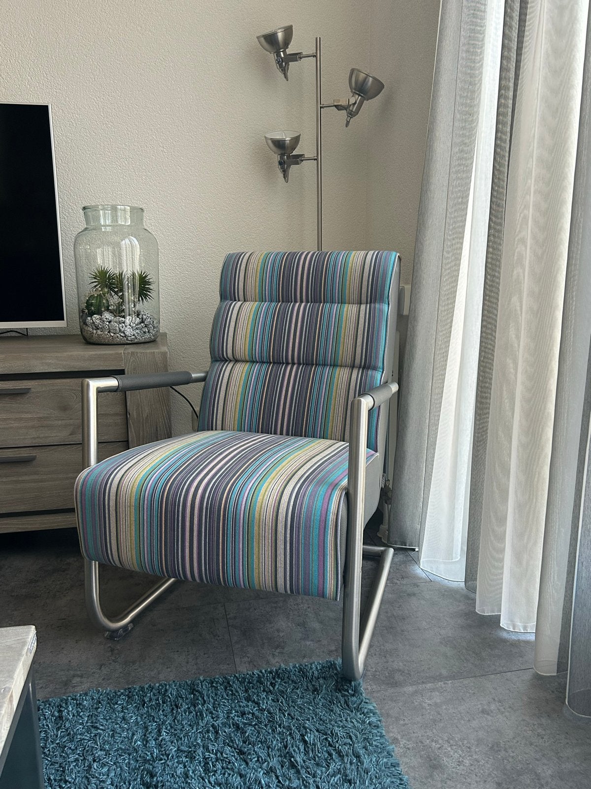 Design fauteuil, Huis en Inrichting, Ophalen, Overige kleuren, Zo goed als nieuw, Metaal