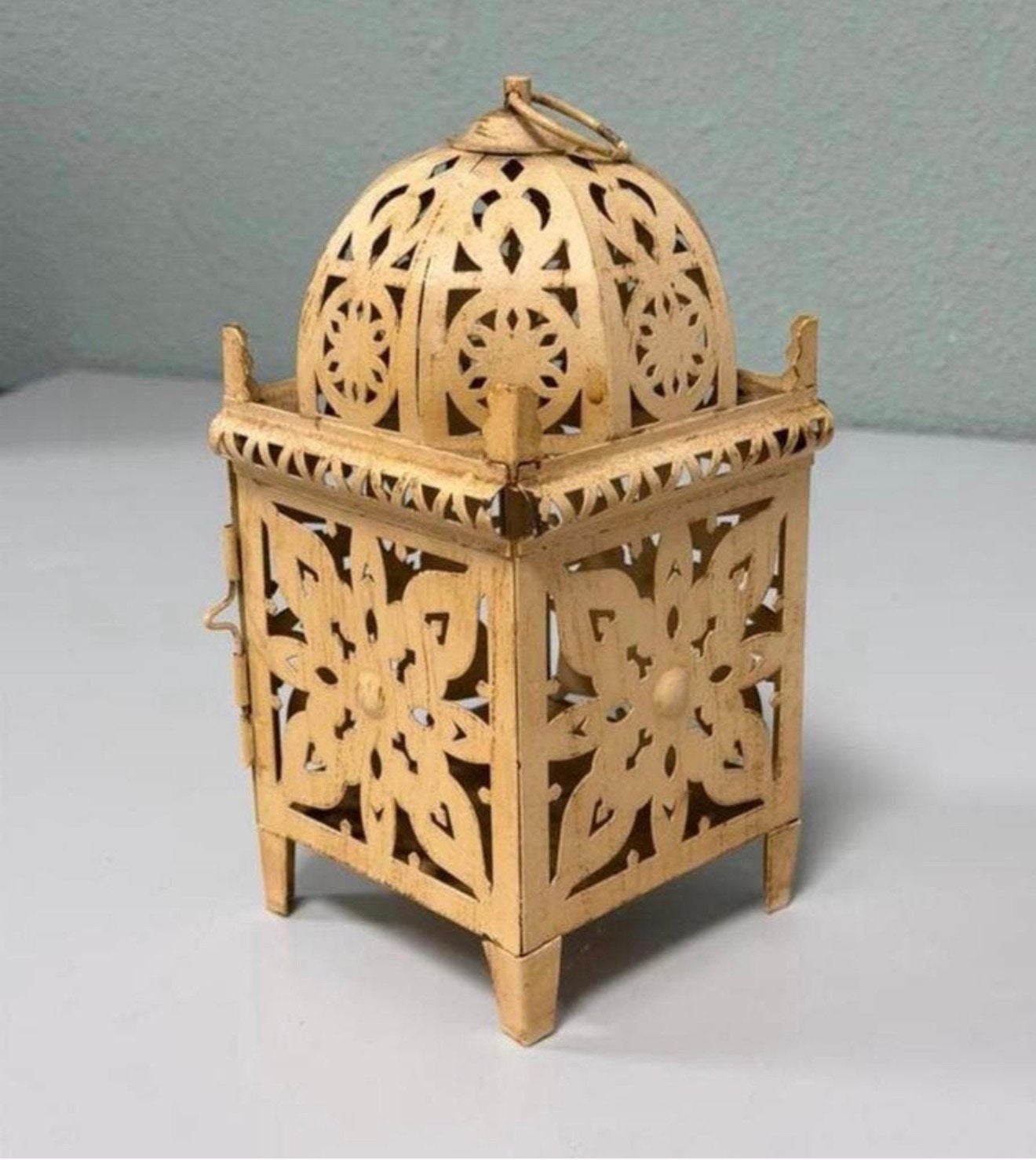 Vintage Metalen Arabische Marokkaanse Lantaarn Kaarsenhouder, Ophalen of Verzenden
