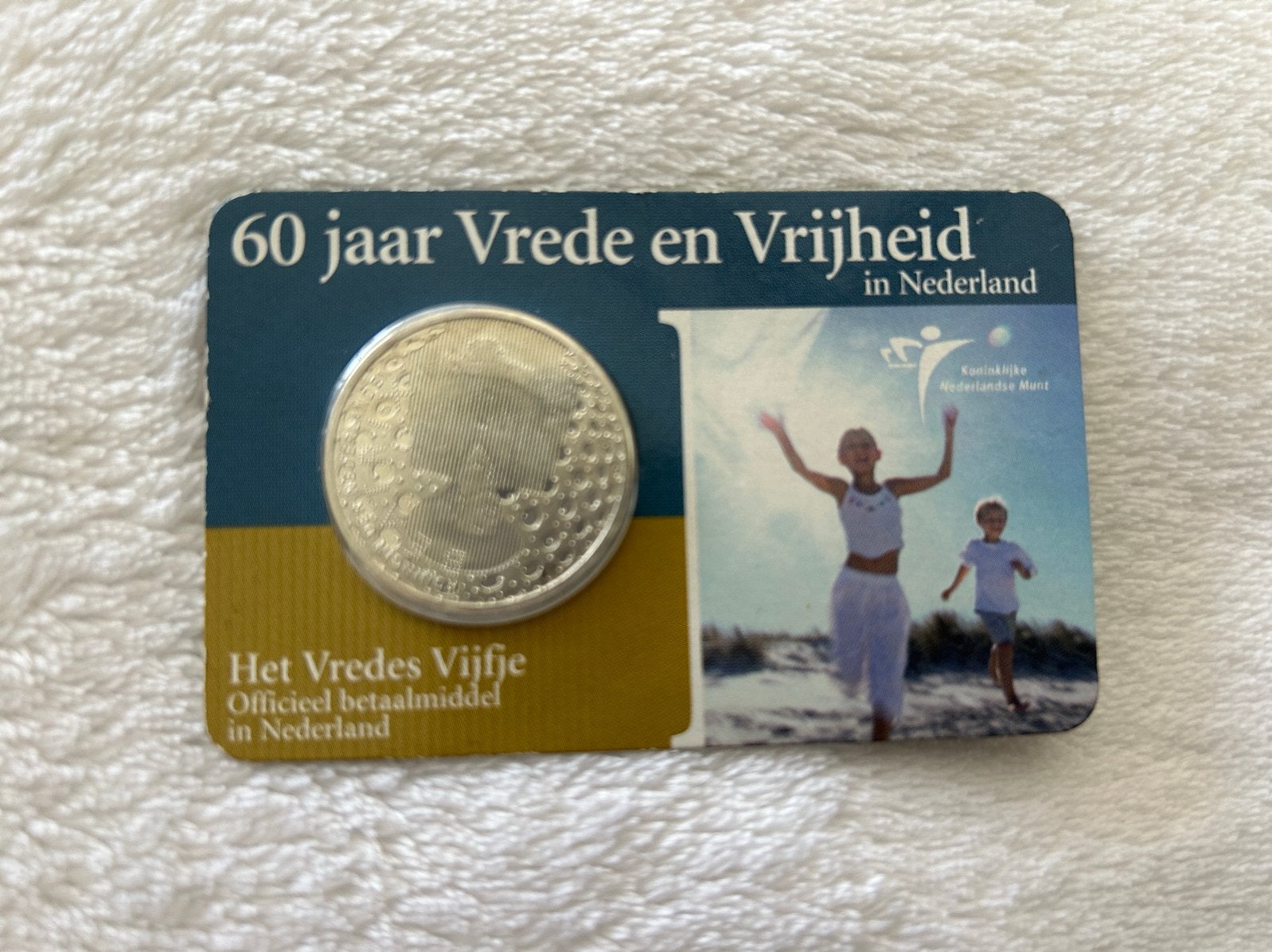 Het Vredes Vijfje - 60 jaar Vrede en Vrijheid, Koningin Beatrix, Zilver, Euro's, Ophalen of Verzenden