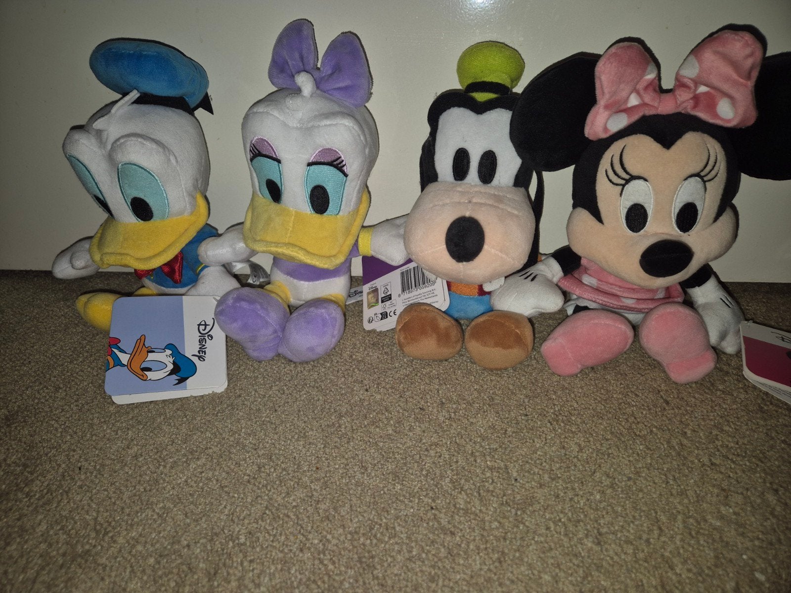Disney Knuffelset: Katrien, Donald, Goofy, Minnie (30 cm), Disney, Disney, Verzenden, Nieuw