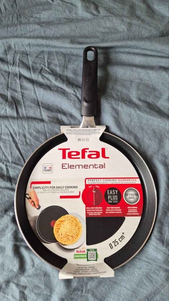 Tefal Elemental Pannenkoekenpan 25 cm - Nieuw, Huis en Inrichting, Keuken | Potten en Pannen, Ophalen, Keramische plaat, Koekenpan of Braadpan
