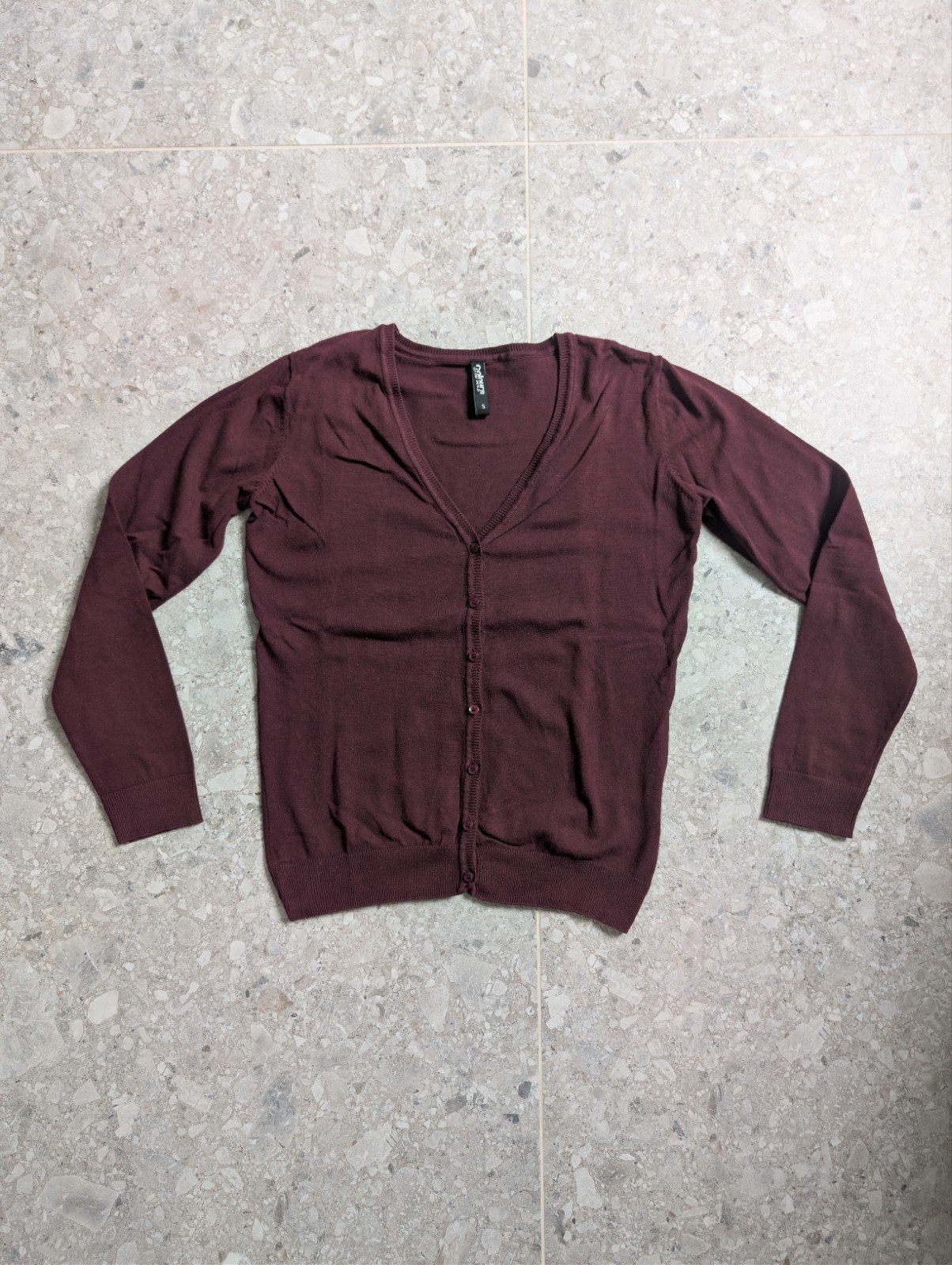 Bordeauxkleurig damesvest met V-hals en knoopjes – Maat S, Kleding | Dames, Overige kleuren, Verzenden, Takko Fashion, Maat 36 (S)