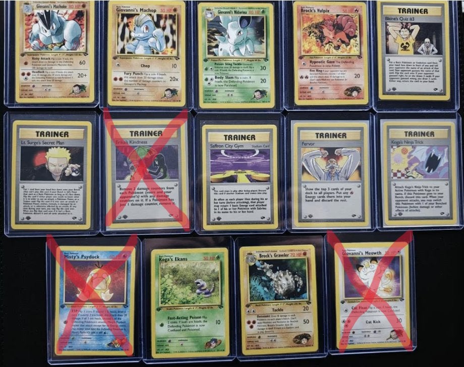 Pokemon Kaarten : Gym Challenge First Edition (1e ad), Ophalen of Verzenden, Nieuw, Meerdere kaarten