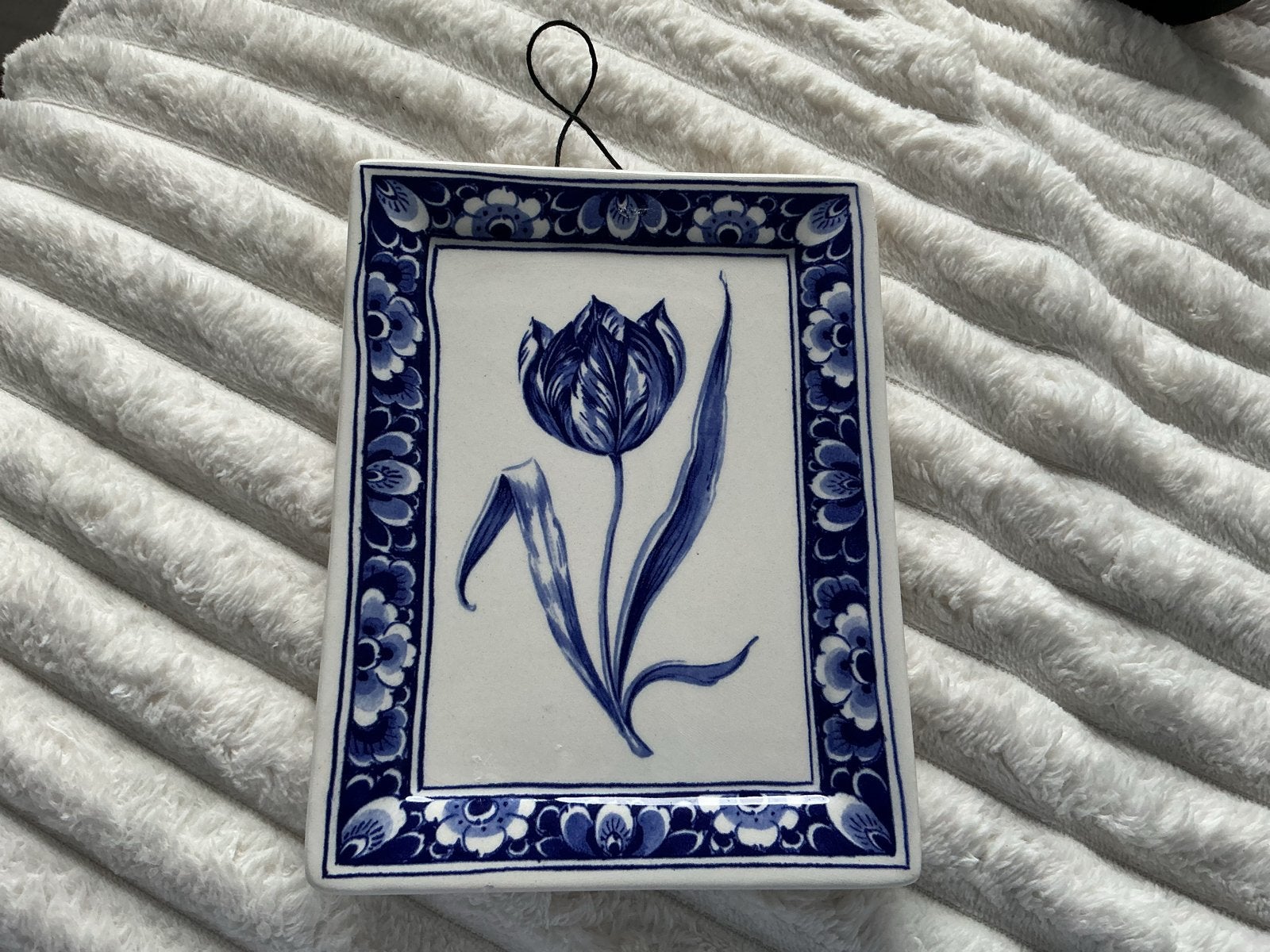 Delfts Blauw Wandbordje Tulp - Heinen Delfts Blauw, Ophalen of Verzenden