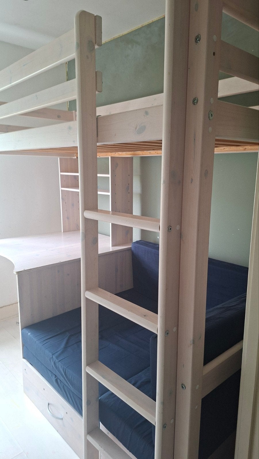 Futura Hoogslaper met Chill Hoek en blauwe kussens, Ophalen, Gebruikt, Hoogslaper, Eenpersoons