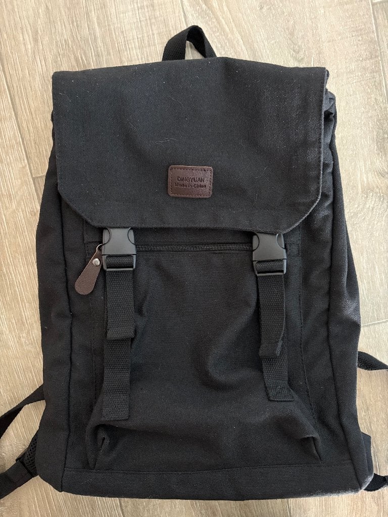 Canvas rugtas zwart, Sieraden, Tassen en Uiterlijk, Overige merken, Gebruikt, 25 tot 40 cm, Ophalen of Verzenden