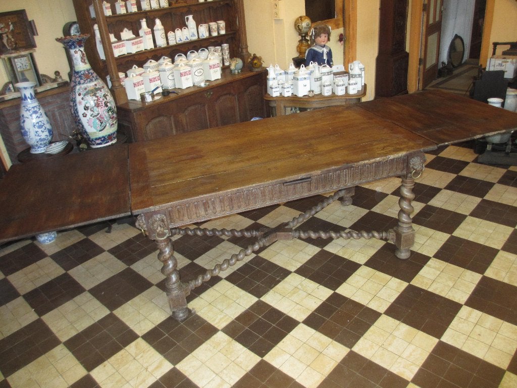 Antieke Kloostertafel Hollands 19e eeuw verlengbaar 305cm, Antiek en Kunst, Ophalen