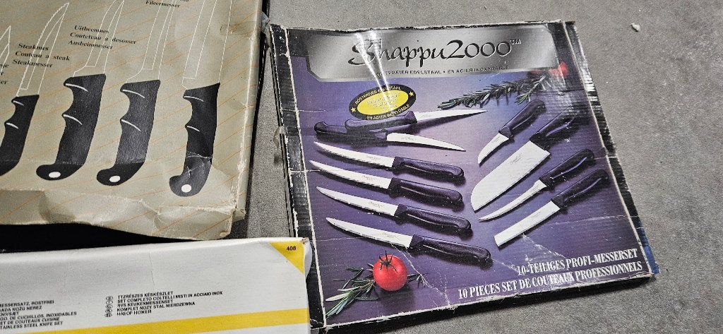 Messen sets 20 verpakkingen alles voor € 120, Ophalen, Nieuw, Rvs of Chroom, Bestekset