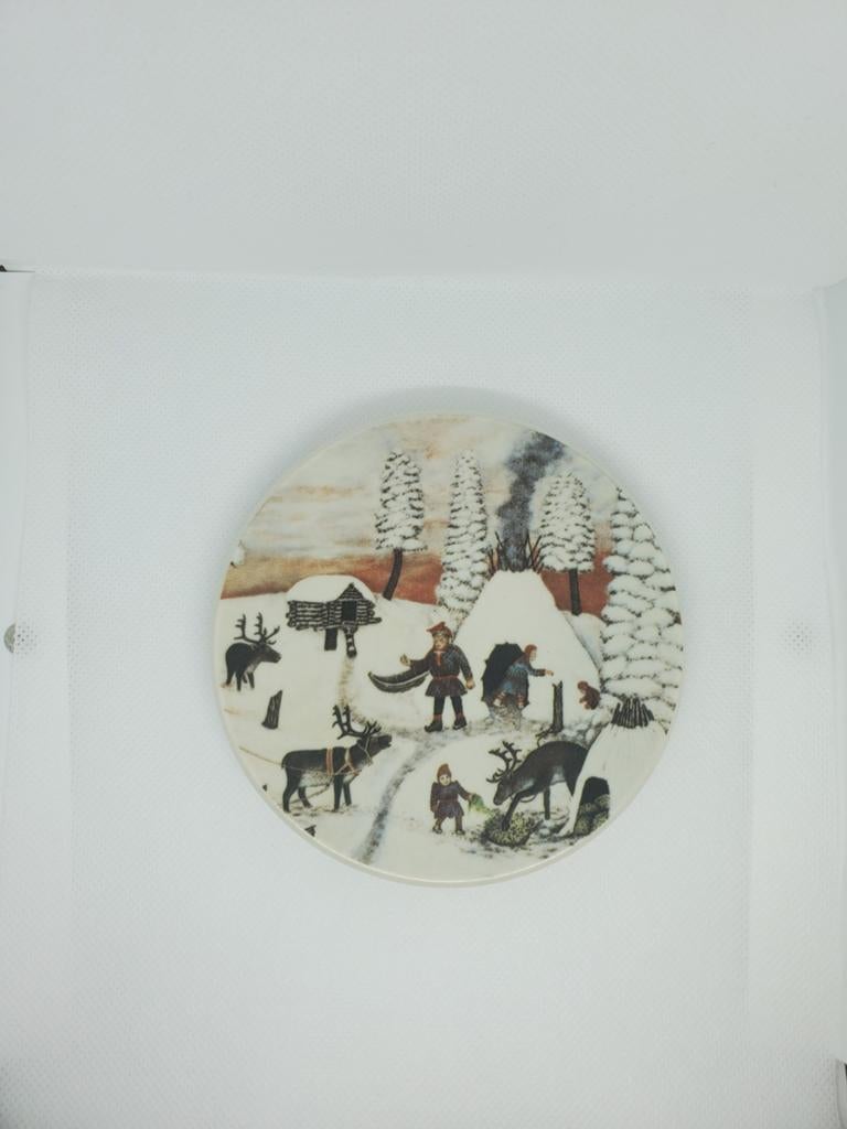 Arabia Finland Lapinkylä Talvitunnelmissa Wandbord 1980, Ophalen of Verzenden