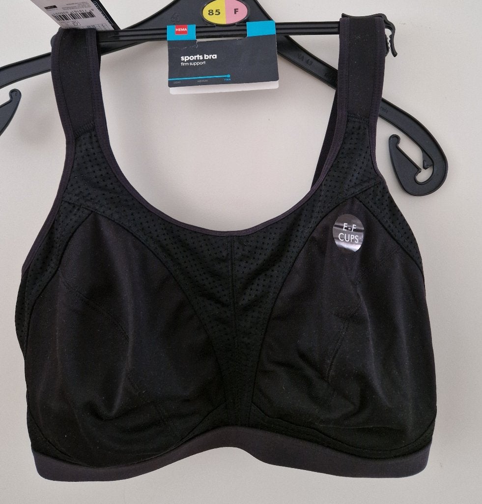 Zwarte sport bh maat 85F (NIEUW), Hema, Ophalen of Verzenden, Zwart, BH