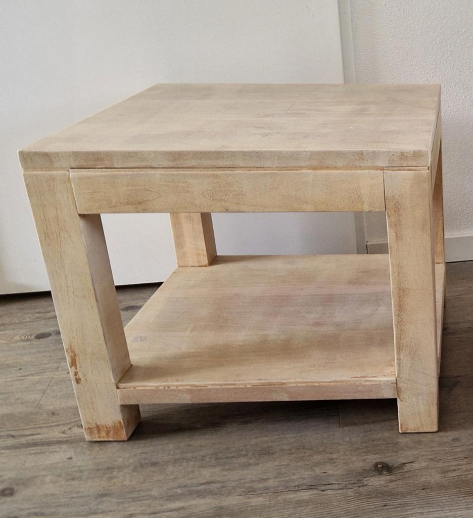 Salontafel teak, Ophalen, 50 tot 100 cm, Vierkant, 50 tot 100 cm
