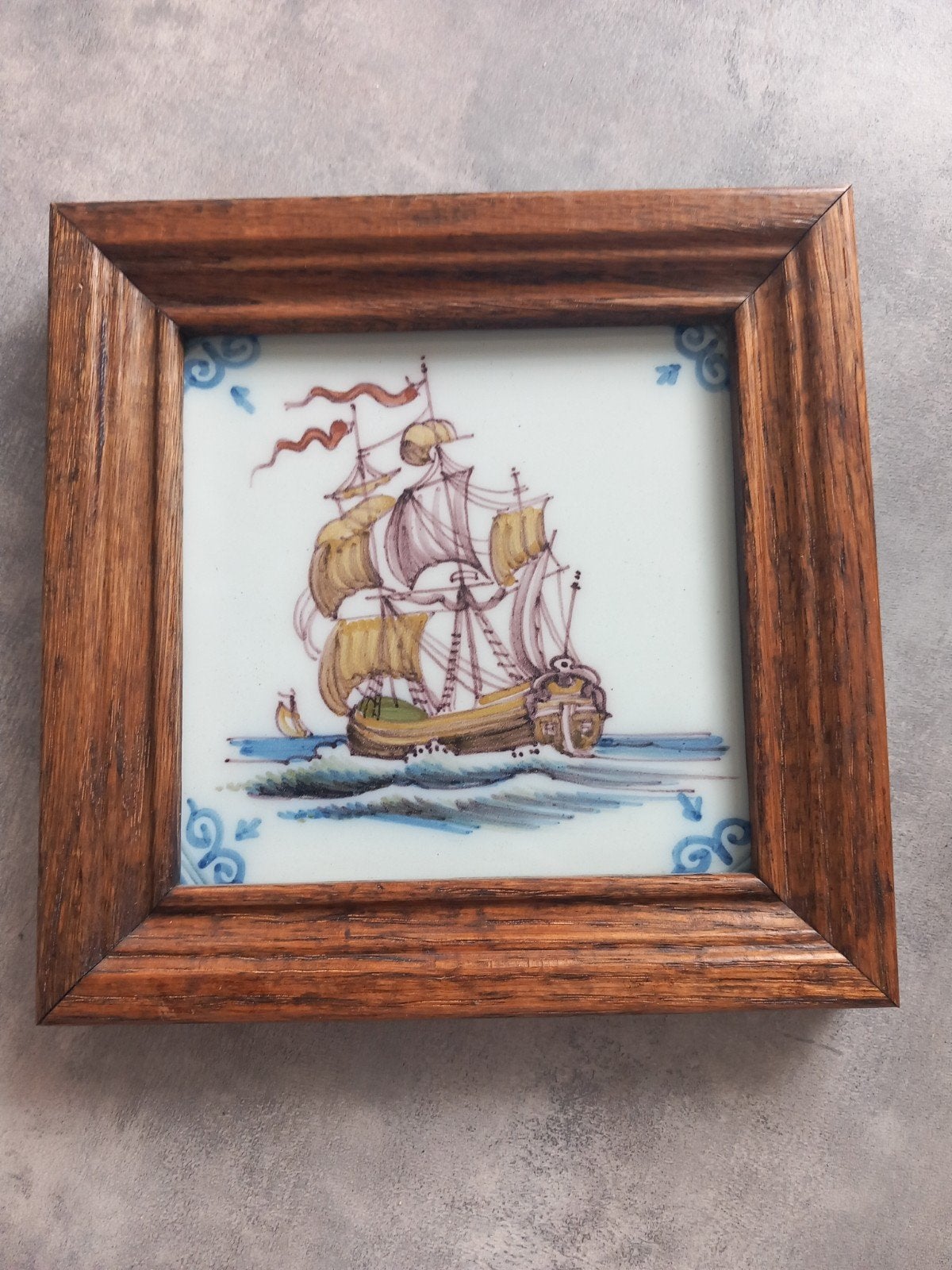 Wandtegel Tichelaar Makkum / zeilboot / 18x18 cm, Ophalen of Verzenden