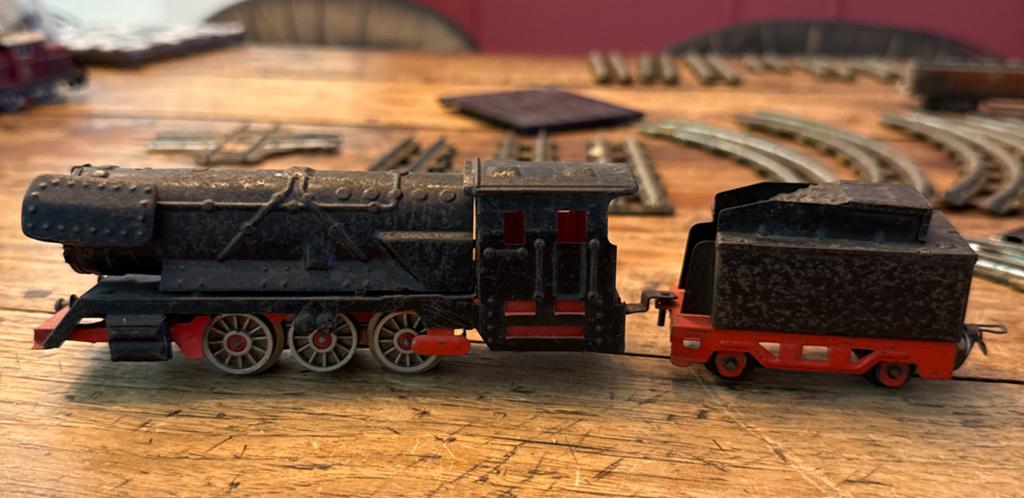 Vintage Grötsch Stoomlocomotief met Tender (jaren '50), Overige merken, Gebruikt, Locomotief, Gelijkstroom of Wisselstroom