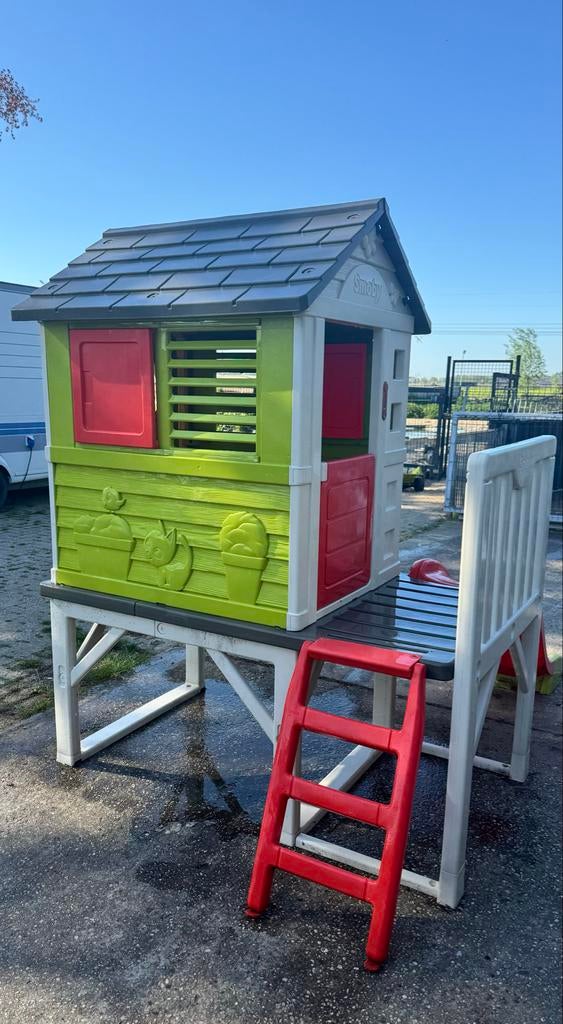 Smoby Speelhuisje met Glijbaan en Veranda, Ophalen, Gebruikt, Kunststof