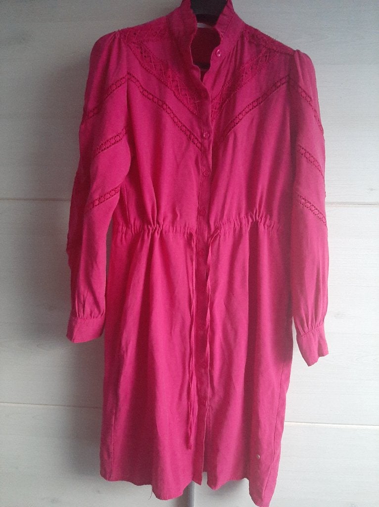 Fuchsia roze jurk met strikceintuur Rebelz. Maat XL, Kleding | Dames, Jurken, Maat 46/48 (XL) of groter, Ophalen of Verzenden