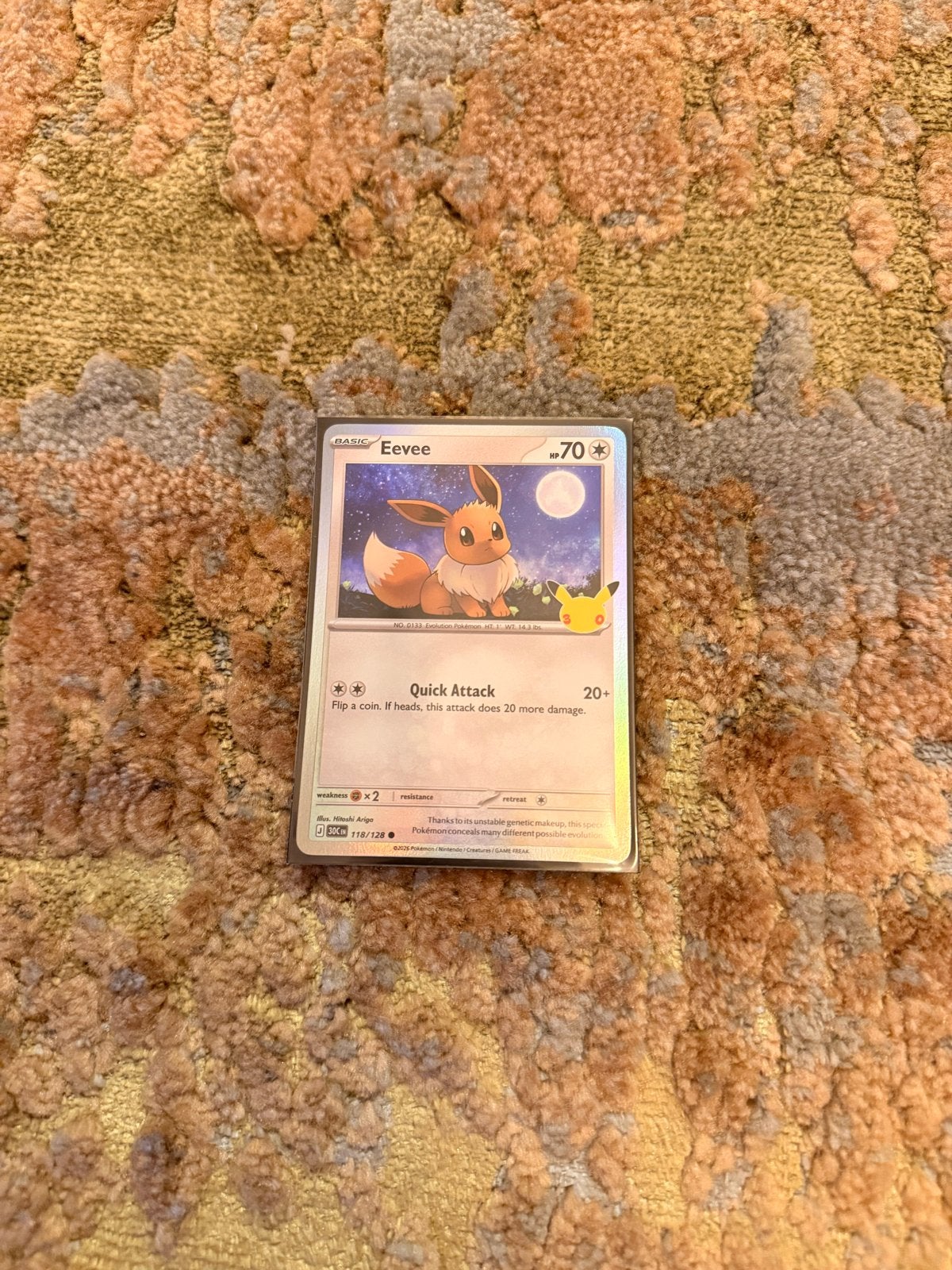 Pokémon 30th Anniversary Eevee 118/128 – Pikachu Stamp, Ophalen of Verzenden, Zo goed als nieuw, Losse kaart