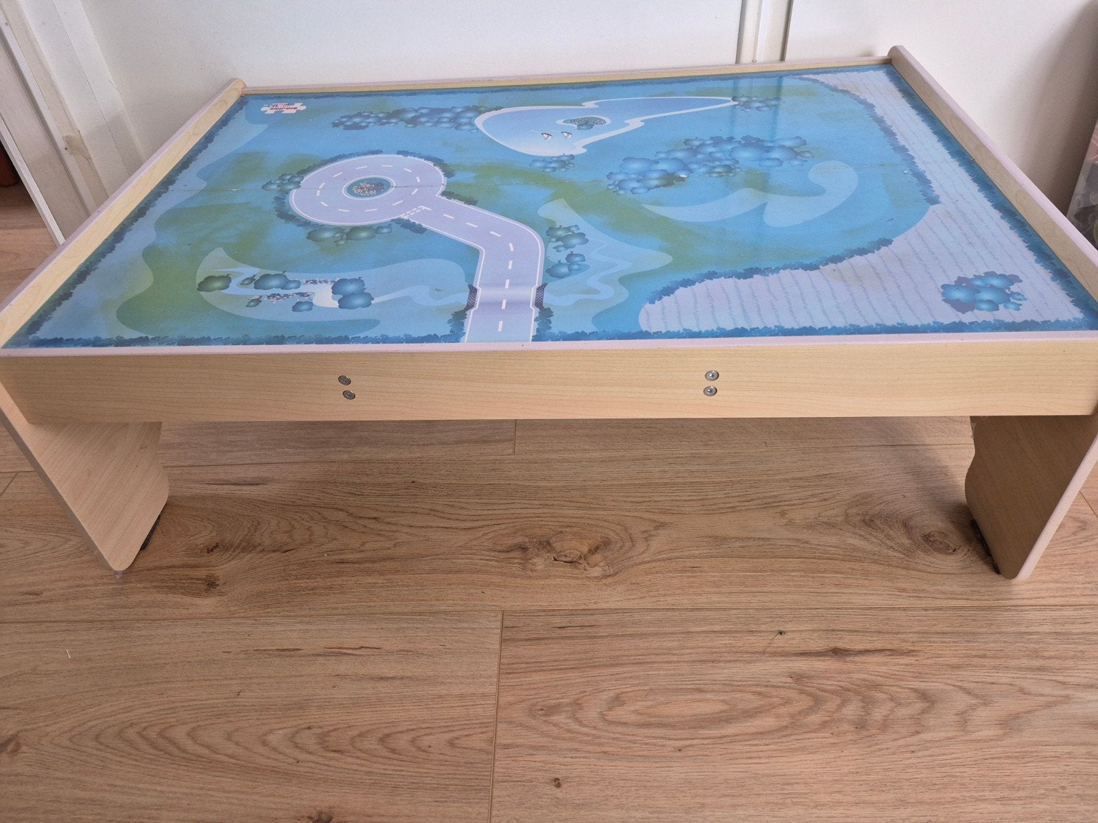 Houten speeltafel met wegenprint, Ophalen, Gebruikt