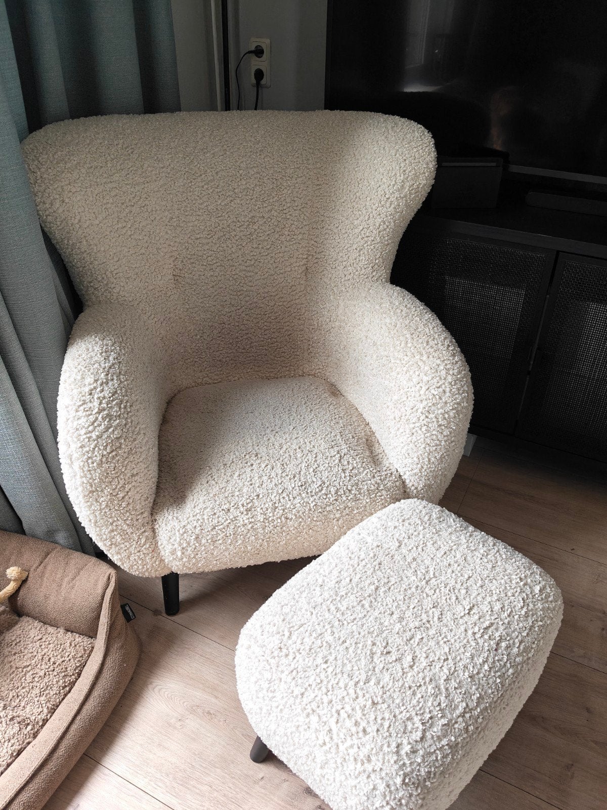 Teddy stof Fauteuil., Huis en Inrichting, Ophalen, Zo goed als nieuw, Stof, 50 tot 75 cm