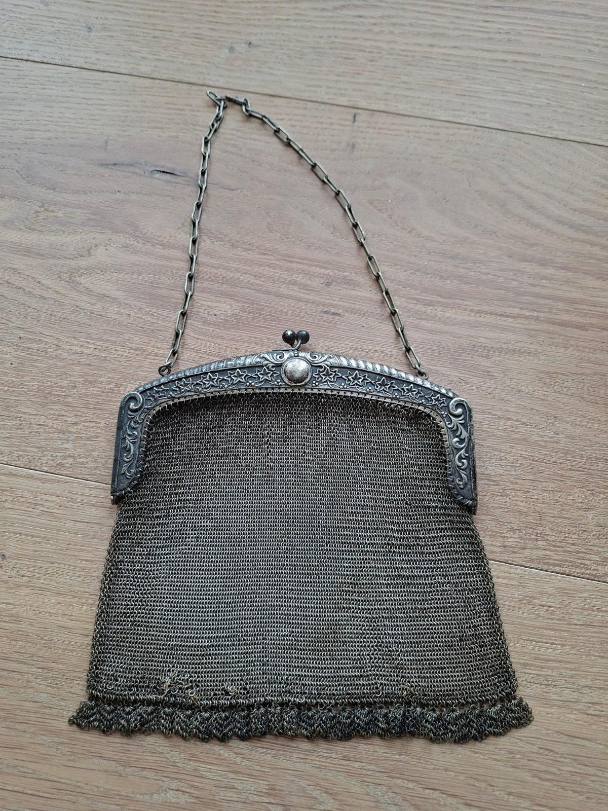 Antieke zilveren beurs /malienkolder tasje - Vintage, Ophalen of Verzenden, Dames, Onbekend
