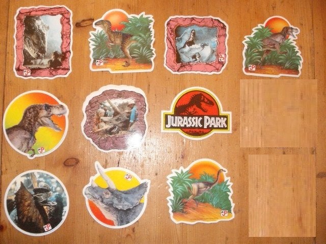 Jurassic Park Parc JP 1992 stickers stickerset film, Verzenden, Zo goed als nieuw, Film, Tv of Omroep