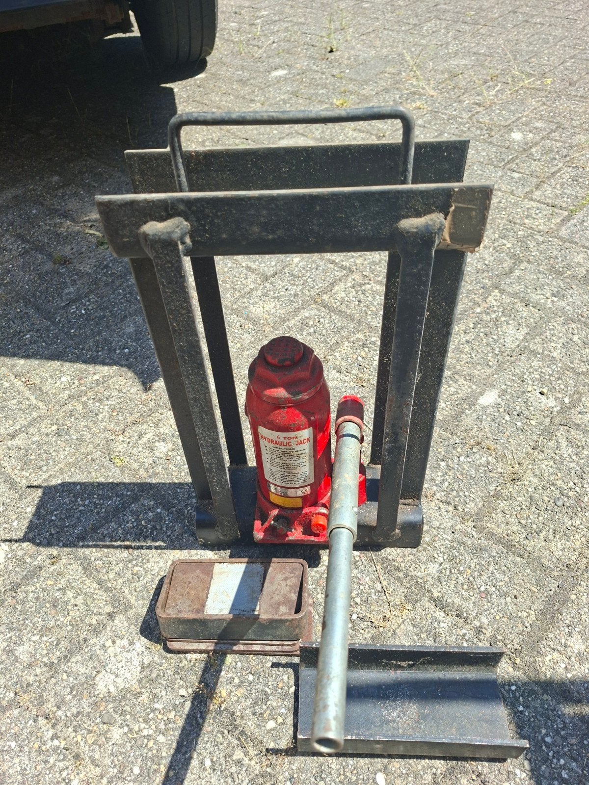 Hydraulische pers met krik, Ophalen of Verzenden, Gebruikt
