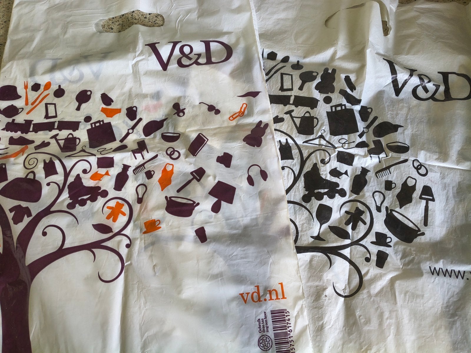V€D plastic tasjes, Verzamelen, Ophalen of Verzenden, Gebruikt, Gebruiksvoorwerp