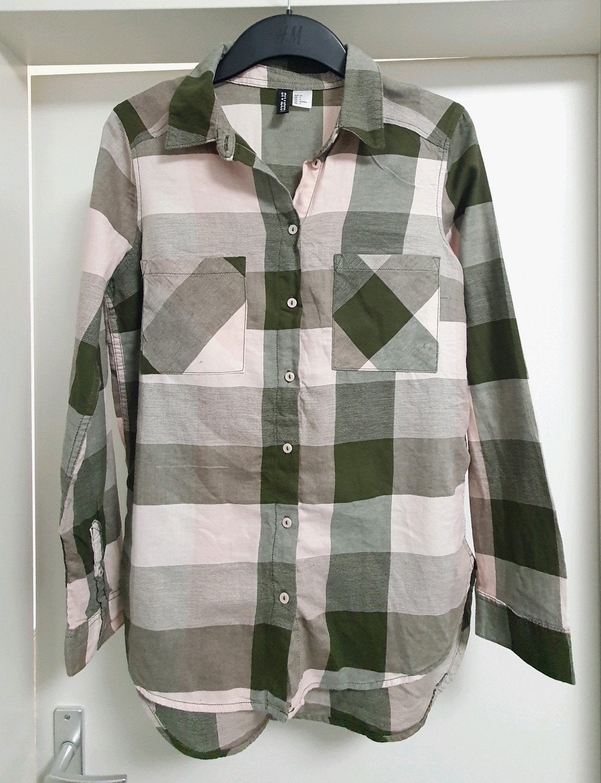 H&M Divided Geruite Blouse Maat 34 (XS) - Zo goed als nieuw, H&M Divided, Ophalen of Verzenden, Zo goed als nieuw, Roze