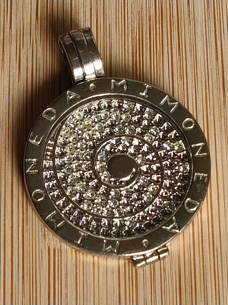 Zilveren Mimoneda Hanger met Zirkonia, Sieraden, Tassen en Uiterlijk, Kettinghangers, Overige voorstellingen, Ophalen of Verzenden
