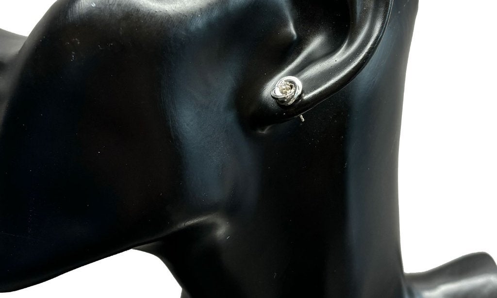 Diamant solitair 14k gouden knoop oorbellen dames briljant, Sieraden, Tassen en Uiterlijk, Oorbellen, Voordeelsieraden, Ophalen of Verzenden