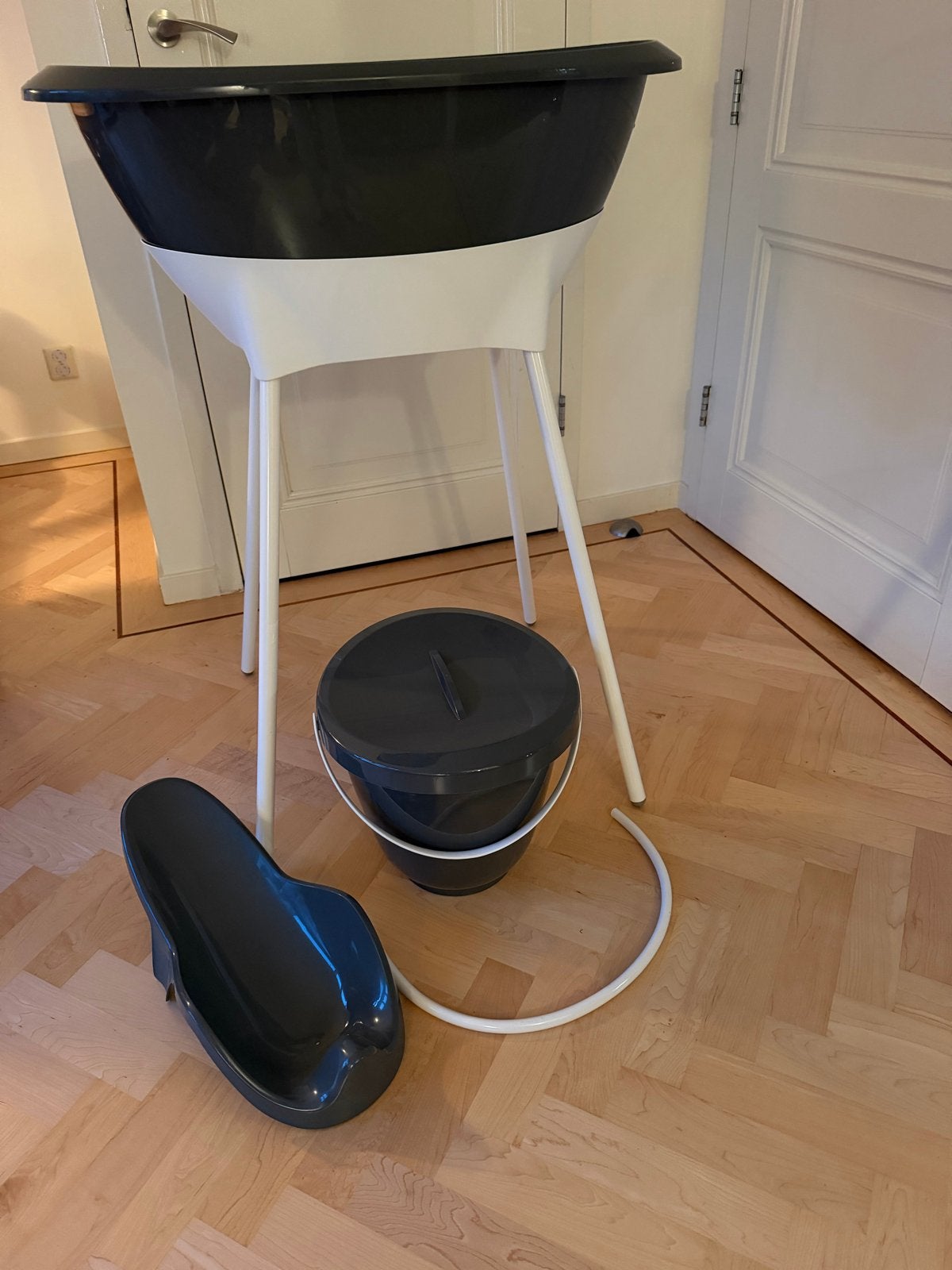 Babybadje compleet met standaard, badzithe en tub, Ophalen of Verzenden, Zo goed als nieuw, Badje, Overige merken