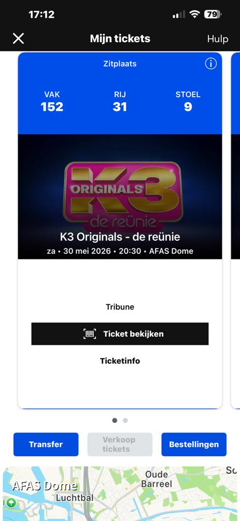 2 zitplaatsen AFAS Dome K3 30 mei 20:30, Tickets en Kaartjes, Twee personen, Mei