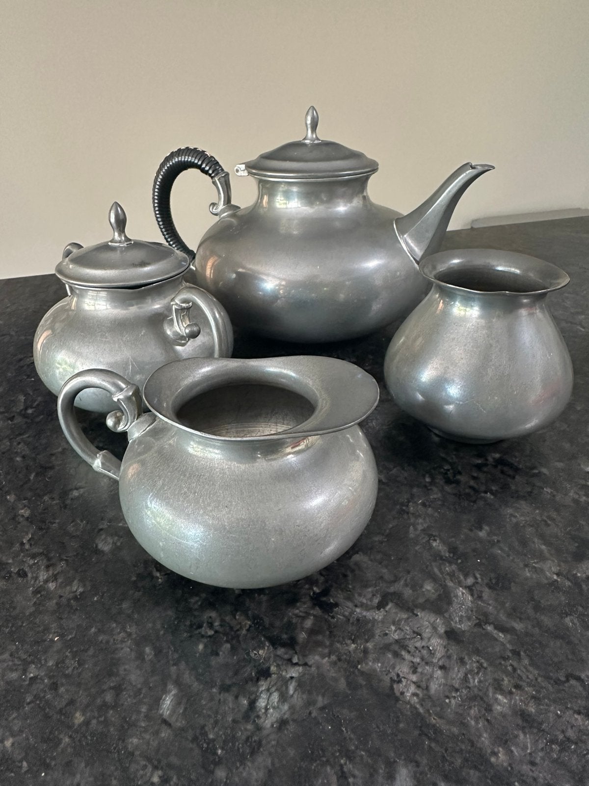 Tinnen thee servies compleet origineel Kurz Tiel, Antiek en Kunst, Antiek | Tin, Ophalen