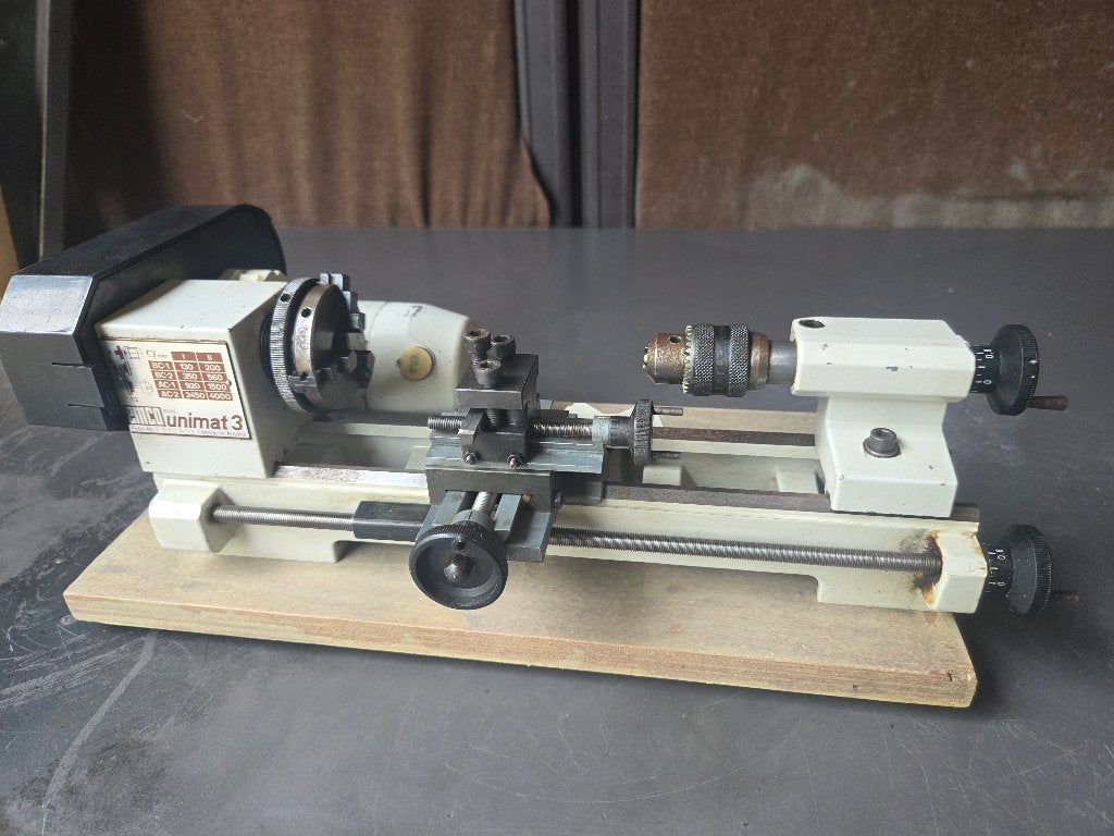 Emco Unimat 3 draaibank, Ophalen of Verzenden, Gebruikt, Metaaldraaibank, Minder dan 500 mm