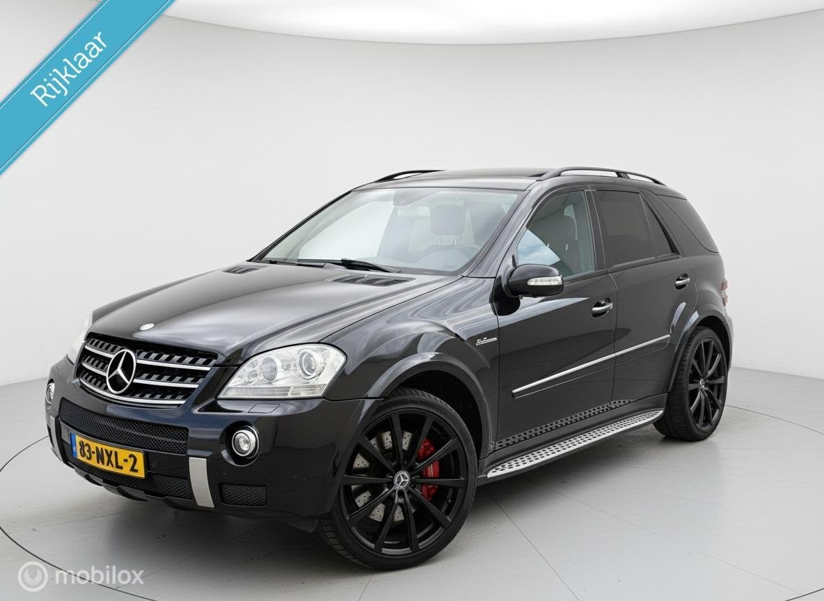 Mercedes M-klasse ML63 AMG Xenon Dak Cruise 510 PK Harman Ka, Auto's, Mercedes-Benz, Gebruikt, Zwart, Leder, Bedrijf