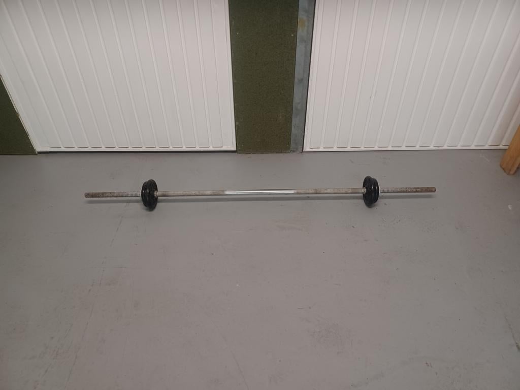 Halterstang met Gold's Gym gewichten, Ophalen, Gebruikt, Rug, Halterstangen