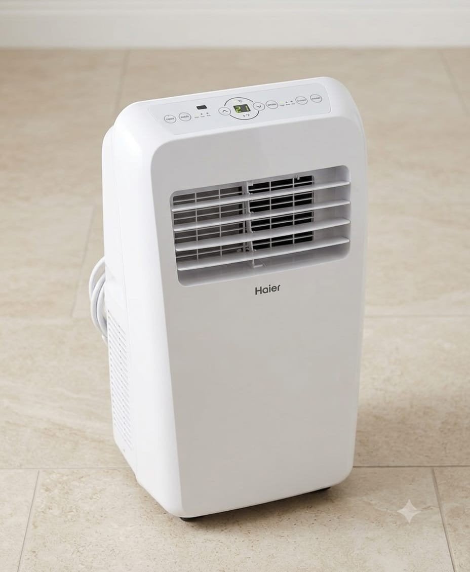​Haier Mobiele Airco – 9000 BTU, Ventileren, 3 snelheden of meer, Ophalen of Verzenden, Zo goed als nieuw