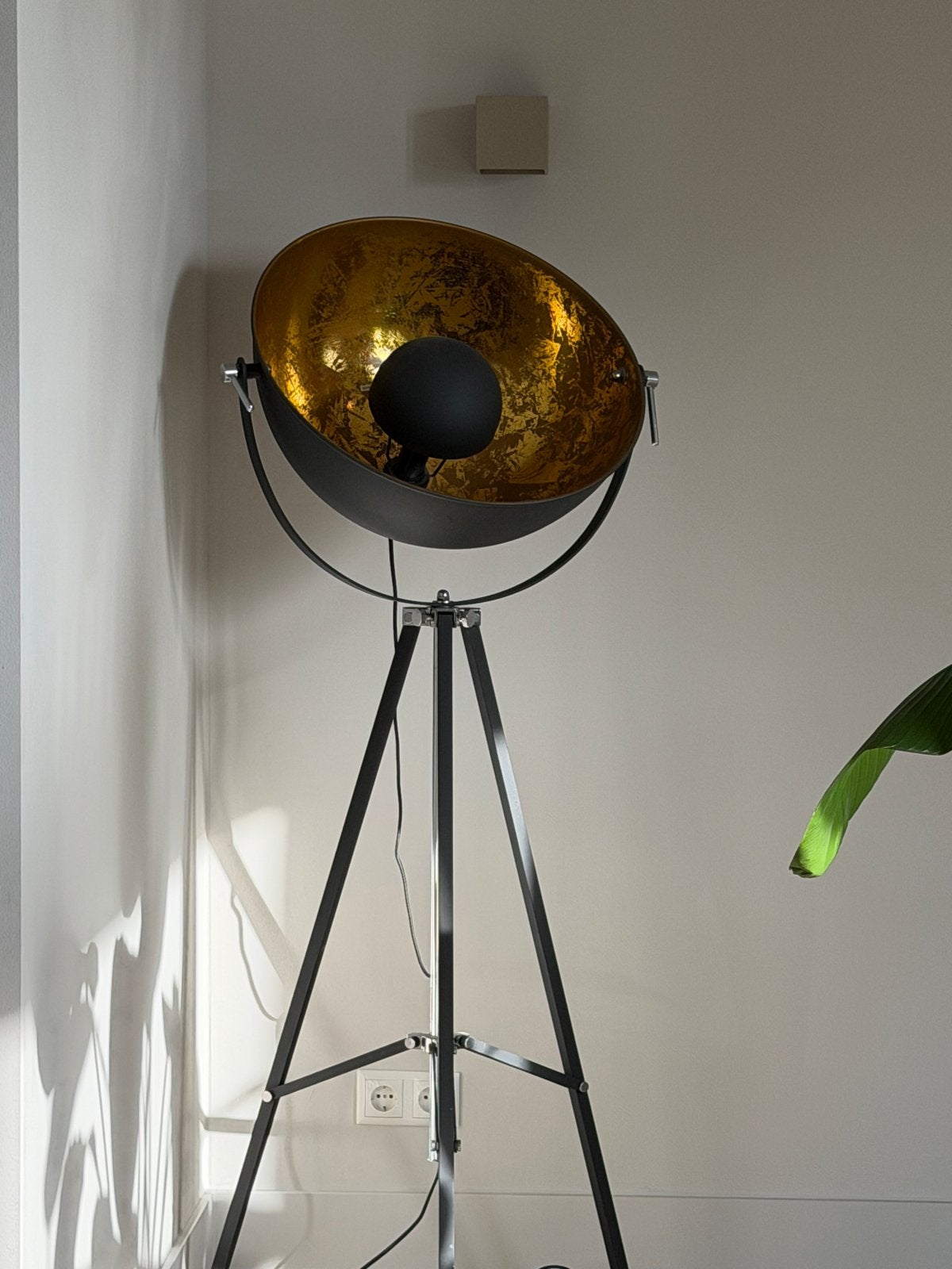 Industriële vloerlamp lamp GOLDEN SUN | zwart / goud, Ophalen, Nieuw, E27 (groot), Metaal
